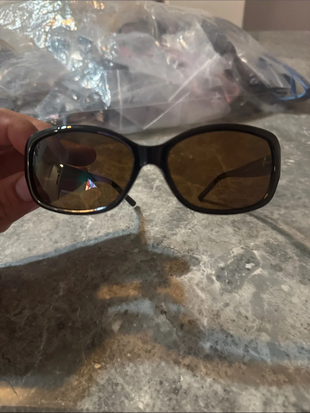 Women's Black Frame Sunglasses with Brown Lenses